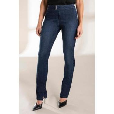 Imagem de Calça Jeans Lado Avesso Alfaiataria Straight Azul Tam. 44-Feminino