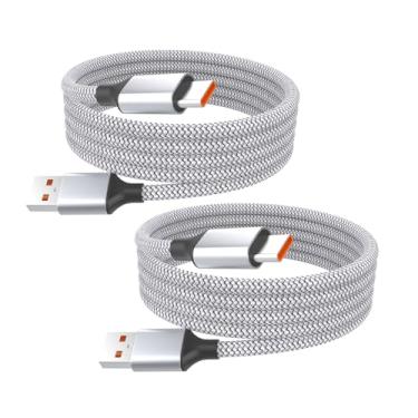 Imagem de Cabo USB C (pacote com 2 unidades), cabo USB A para USB C, carregamento rápido para iPhone 17, iPhone Air, iPhone 17 Pro, iPhone 17 Pro Max, iPhone 16/iPhone 15 Series, Samsung S20 S10, Note 20 10