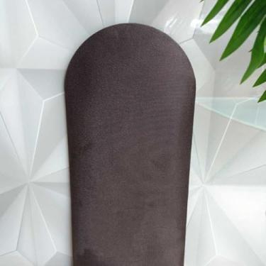Imagem de Cabeceira Modular Adesiva 45x20 Suede para Cama Solteiro Casal Queen King |Sem Furos | Decorativa e Durável(MARROM,10)