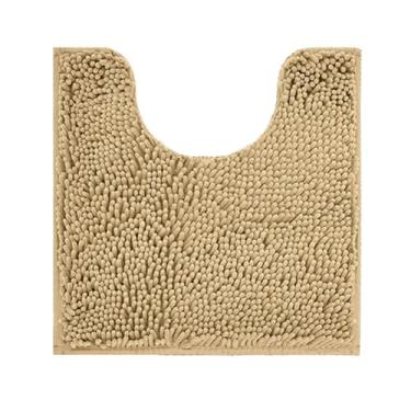 Imagem de Reyox Tapete de banho de chenille, tapetes de vaso sanitário em forma de U, tapete de banheiro de pelúcia macio, tapete de contorno de banheiro felpudo absorvente damasco 50 x 39,9 cm