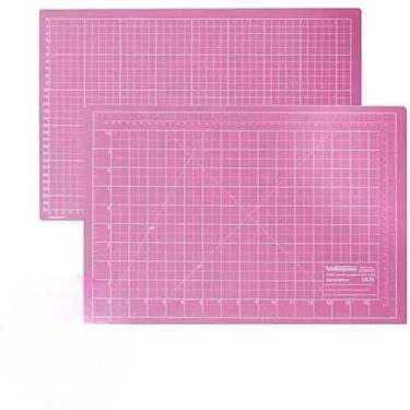 Imagem de Base De Corte A2 Dupla Face Placa Tapete Profissional Patchwork Artesanato Cores(ROSA)