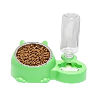 Imagem de Alimentador de cão de gato de aço inoxidável alimentador automático para gatos com rosto longo(VERDE - ELO 754)