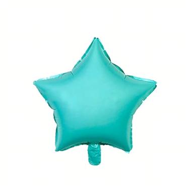 Imagem de BALAO METALIZADO ESTRELA C/CANUDO AZUL BEBE 5" C/ 6 UNIDADES