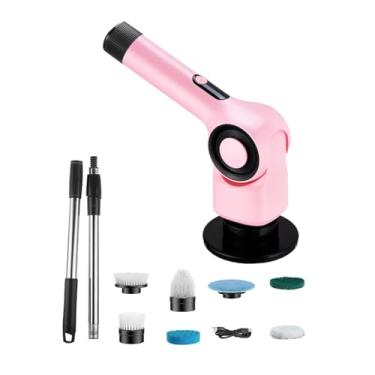 Imagem de WeiLaiKeQi Escova de limpeza de chuveiro, limpador de banheiro, escova rotativa, máquina de limpeza para automóveis, ROSA