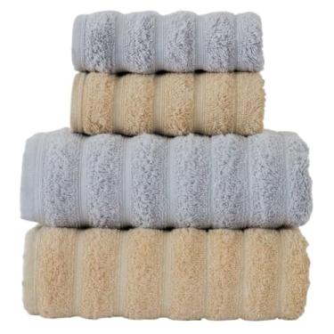 Imagem de Kit 2 Toalhas Banhão/Banho 75x150cm Algodão –Toalhas (IVORY + CINZA NEVE)