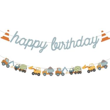 Imagem de Faixa de suprimentos de festa de aniversário de construção, conjunto de decoração para festa de aniversário, chá de bebê, tema de engenharia, artigos de lembrancinhas de festa