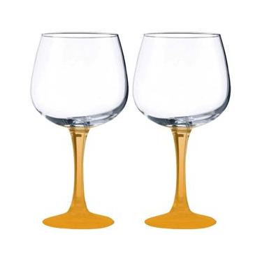 Imagem de Conjunto de Taças para Gin Vicrila Ibiza com Base Laranja 720 ml – 2 Peças