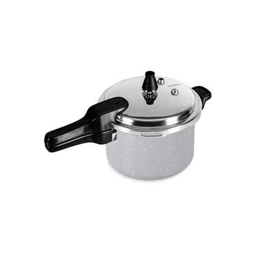 Imagem de Panela de Pressão Brinox Ceramic Life Super 5,4L Antiaderente Indução Cinza