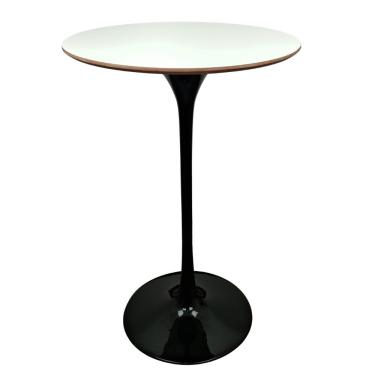 Imagem de Mesa Saarinen Bistrô Fórmica Branca 70cm - Base Preta
