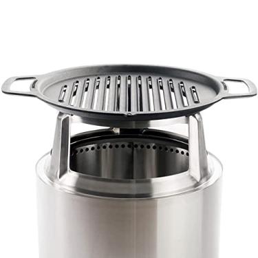 Imagem de Solo Stove Pacote de cozinha Bonfire Grill Grelha de ferro fundido Aço inoxidável Fogo Pit Grill com cubo para elevação, 47,5 cm Redondo Fire Pit Grate Madeira Alimentada Grelha de cozinha para fogueira
