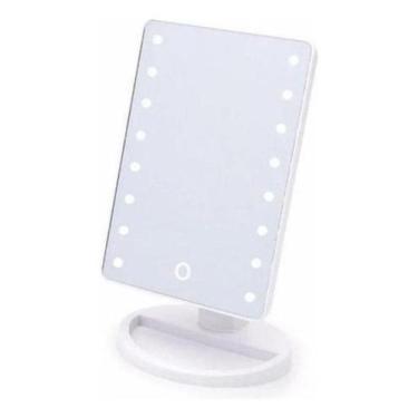 Imagem de Espelho Mesa Portátil 16 Leds Botão Touch À Pilha Cabo Usb - Kadê