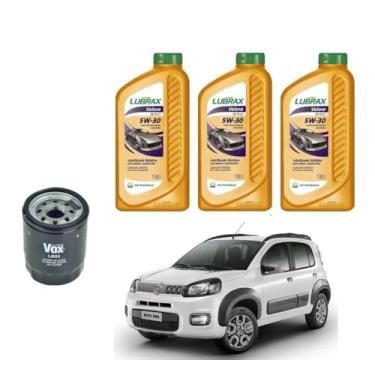 Imagem de Kit 3 Oléos 5w30 + Filtro Novo Uno 1.0 8v Motor Fire Evo 2010 2011 2012 2013 2014 2015 2016