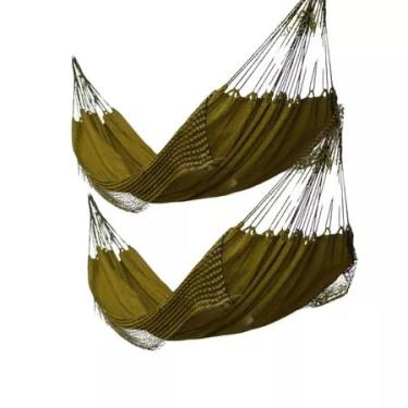 Imagem de Kit Com 2 Rede Descanso Dormir Casal Resistente Grande Algodão Artesanal Premium(2 OURO)