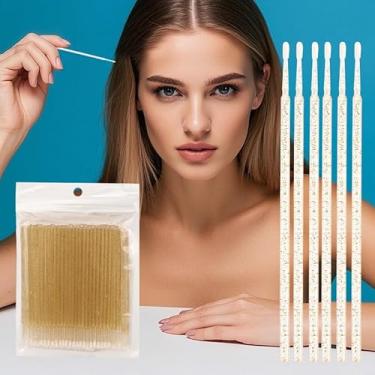 Imagem de 100 pincéis microaplicadores descartáveis para extensão de cílios, microcotonetes de algodão, varinhas de rímel para lábios