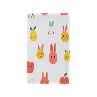 Imagem de Wassud Placa de cobertura para interruptor de luz, capa decorativa de coelho fofo, placa de parede para tomadas elétricas em branco 11 x 6 cm