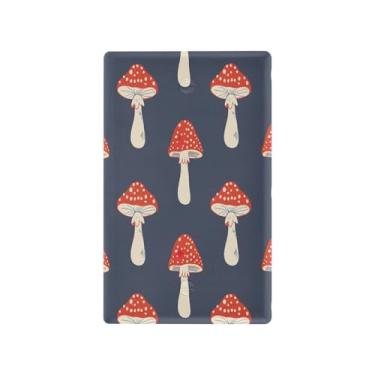 Imagem de Wassud Red Mushrooms Light Switch Cover Plate Decorativas para Tomadas Elétricas Placa de Parede em Branco 11 x 7 cm