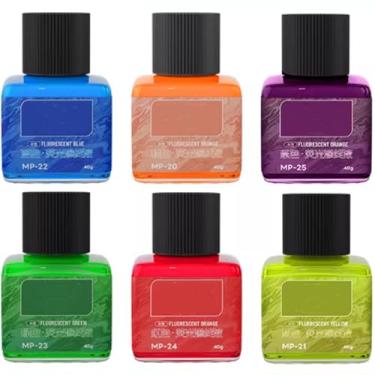 Imagem de MP-10~MP-29 40 g Tinta de revestimento à base de água para painel de tinta de construção de modelos, cor de destaque de linha (Hobby Tools) (MP-20/21/22/23/24/25(6 frascos))