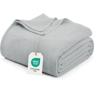 Imagem de Utopia Bedding Cobertor de waffle cinza legal [King - 224 x 261 cm] Cobertor de cama macio leve e respirável de mistura de algodão para todas as estações, mantas de luxo para cama, sofá e sofá