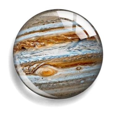 Imagem de 5 peças Oito Planetas Terra Júpiter Lua Tempo Pedra Pedra Pingente de Vidro Chaveiro Ímã Adesivo de Geladeira, Júpiter, P