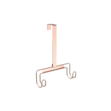 Imagem de Suporte para tábua de passar sobre a porta e parede com gancho removível, suporte de tábua de passar a ferro de metal organizador rack de parede para forma de Y e T (ouro rosa)