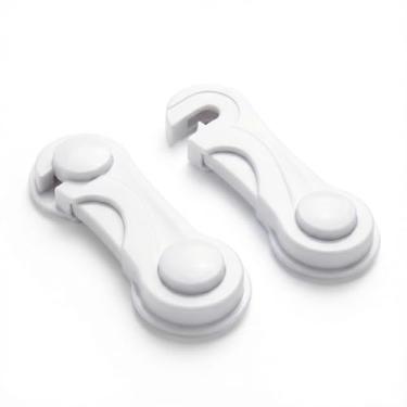 Imagem de 12 fechaduras de porta de armário, travas de segurança adesivas para gavetas e armários, trava de proteção para despensa de cozinha, branco