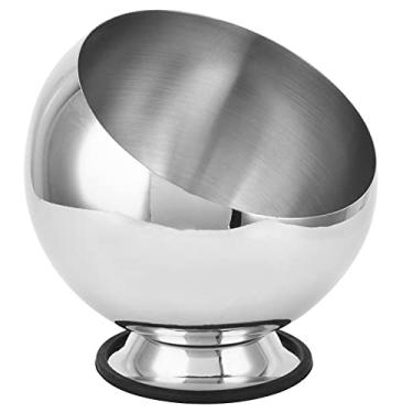 Imagem de Tigela de tempero oblíqua, condimento de aço inoxidável, açucareiro esférico, jarra de tempero, tigela com base antiderrapante para cozinha, restaurante, festa (S)