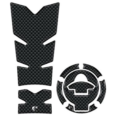 Imagem de Kit Protetor De Tanque E Bocal Resinado 3d Yamaha Fazer Fz25 2025-2026 Carbono Preto