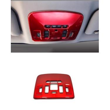 Imagem de ANUNFRRE Acessórios de carro adequados para Toyota Camry 2018-2024 ABS (vermelho) Interior Reading Dome Map Light Cover Trim Conjunto de 1 peça (com teto lunar panorâmico apenas)