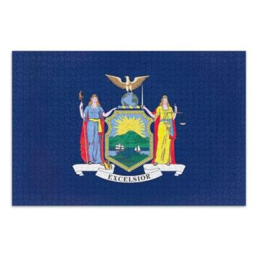Imagem de New York State Flag Adult Puzzle, 1000 Piece Jigsaw Puzzles, Interlock Perfectly, Home Decor Gift Party for Men Women