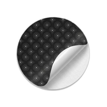 Imagem de Ladrilho Decorativo de Cerâmica Estampa Círculos Concentricos Preto e Cinza