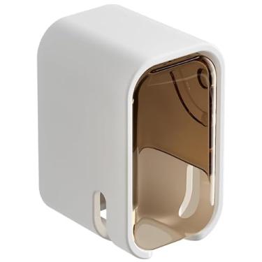 Imagem de giteo bedding 6 peças de suportes de escova de dentes montados na parede com capa, suporte de escova de dente de slot único para banheiro, dispensador de escova de dentes autoadesivo organizador de