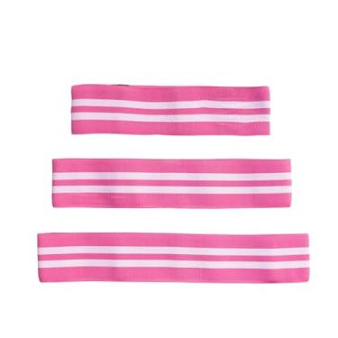 Imagem de Kit 3 Hip Bands Elastico Forte - Faixas Elastica - Mini Band de Três Intensidades Confortavel(ROSA)