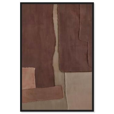 Imagem de Decoração de parede Boho com impressão em tela Raw Edge IV da Art Remedy, moldura preta, 50 x 76 cm