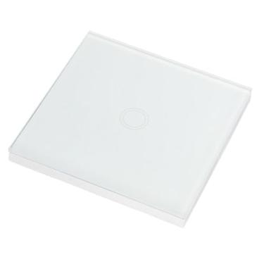 Imagem de Interruptor de Luz de Parede Inteligente, Painel de Toque de Vidro Com Controle Remoto, Interruptor de Luz de Painel de Vidro Temperado de 1 Via Interruptor de Luz Padrão (Branco)