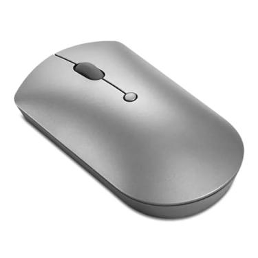 Imagem de Lenovo Mouse silencioso Bluetooth 600, sensor óptico azul, DPI ajustável, 4 botões, Microsoft Swift Pair, Windows, Chrome, GY50X88832, cinza