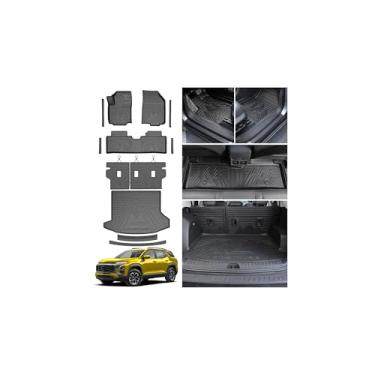Imagem de KUST Tapetes de chão para Chevy Equinox/GMC 2025-2026 acessórios de terreno (apenas gás), conjunto completo de tapetes de carro com tapete de encosto e forro de porta-malas de carga e protetor de