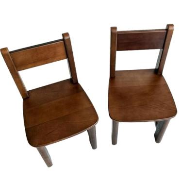 Imagem de Cadeira infantil de madeira maciça pura para crianças, jardim de infância e móveis domésticos infantis (2 mesmas cadeiras) (madeira)