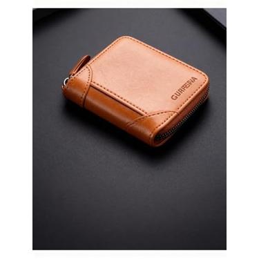 Imagem de Carteira masculina com bloqueio de RFID, 11 compartimentos para cartões, grande capacidade, bolso frontal