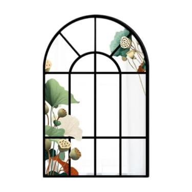 Imagem de FLCPJGV Espelho de Parede com Design de Janela em Arco, Espelho Decorativo em Madeira E Acrílico, Minimalista, para Sala de Estar, Quarto, Banheiro E de, C, Tamanho real