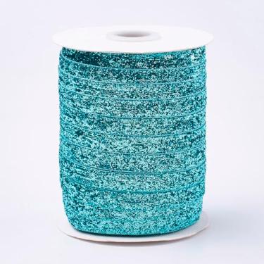 Imagem de Fita de glitter de 10 mm de largura de poliéster e nylon com acabamento em balão para presente, embalagem de presente, artesanato, artesanato, decoração de festa de casamento, para fazer laços de