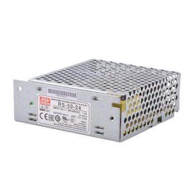 Imagem de Mean Well 50W Fonte De AlimentaçãO Com SaíDa úNica Conversores De Energia Meanwell 48v Fonte De AlimentaçãO Com TensãO VariáVel 24V 2.2A (RS-50-24 24V/2.2A/52.8W/Enclosed Power)