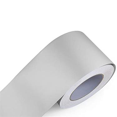 Imagem de Faixa de borda de parede autoadesiva de 5 m, decoração de borda de parede, painéis de parede de PVC destacam e colam borda de teto moldura de porta linha de cintura decoração interior (cor: prata