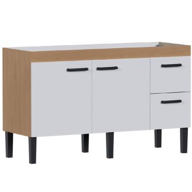 Imagem de Gabinete Madeira Sabia 1,44 Metros Jequitibá Branco Para Pia 1,50 Metros - P103608 - Cozimax