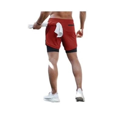 Imagem de Shorts Masculinos De Camuflagem 2 Em 1 De Secagem Rápida Para Academia