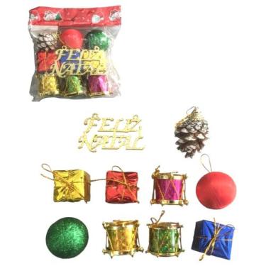 Imagem de Enfeite De Natal 10 Pcs Decoracao De Natal Bolinhas Colorida - Goal