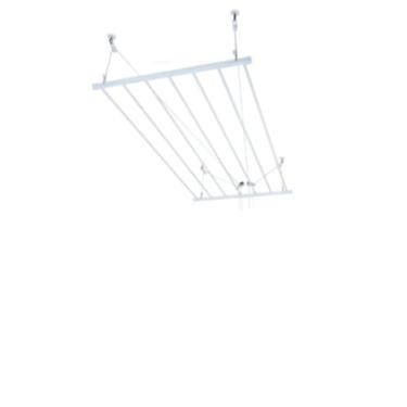 Imagem de Varal de Teto em Alumínio, Retrátil, Com 8 Varetas 100cm X 60cm Com kit de Instalação