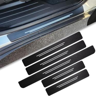 Imagem de BONFQERT Kit de protetor de peitoril de porta, 5 peças de proteção universal de entrada de porta de carro e tampa do peitoril do para-choque traseiro, proteção contra arranhões e arranhões