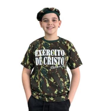 Imagem de Camiseta Infantil Camuflada Exercito de Cristo  - Tedy camisetas, 10