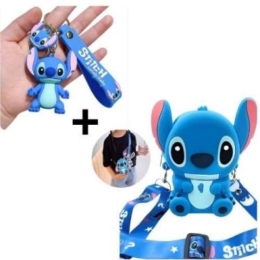 Imagem de Kit Bolsa Infantil silicone Disney Alça Transversal Bolsinha com ziper