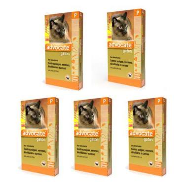 Imagem de 5 Combo Advocate Gatos 0,4ml Até 4kg 15 Pipetas  - Elanco